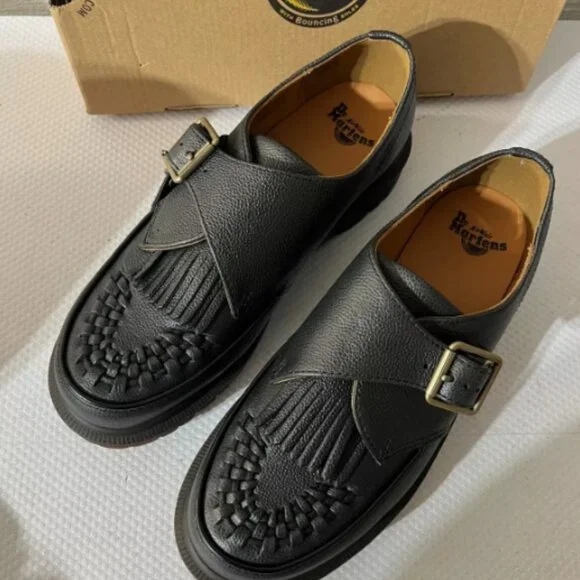 DR. MARTENS Ramsey Kiltie WOVEN Buckle Monk Loafer Creepers MSRP$210 CHIC&UNIQUE - Picture 7 of 13
